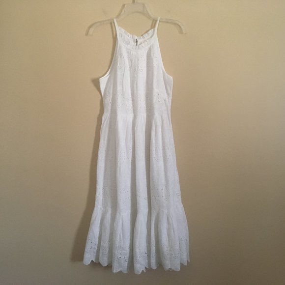 Maeve Anthropologie Tiered Eyelet Midi Dress 8 - Picture 2 of 8